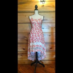 Flower Print High-Low Dress